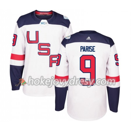 Pánské Hokejový Dres USA Zach Parise 9 Světový pohár v ledním hokeji 2016 Bílá Premier